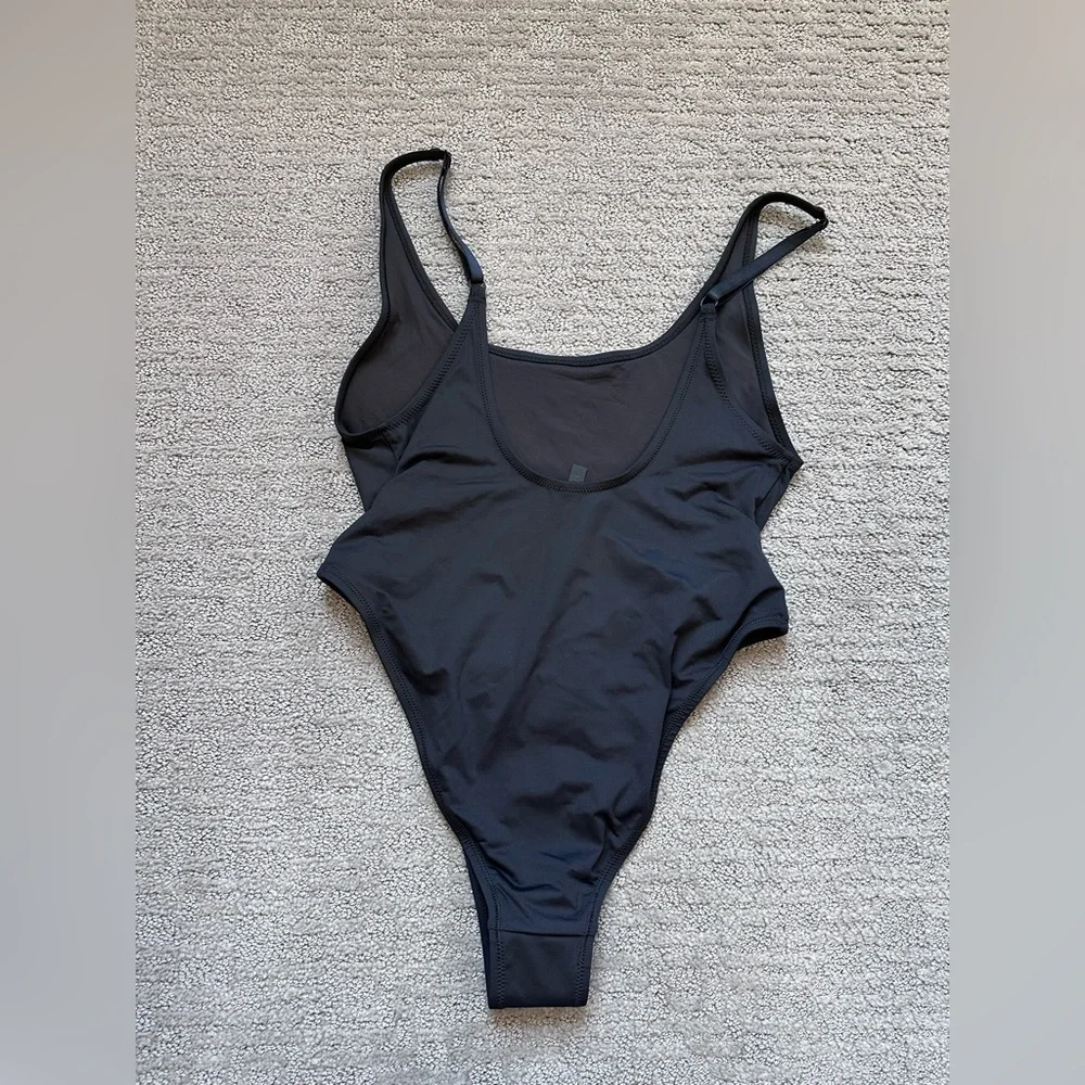 SKIMS Recycled Swim Scoop Neck One-Piece Swimsuit Black XL NWT